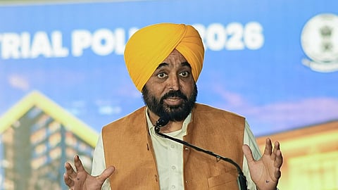 Punjab Chief Minister Bhagwant Mann speaks at an event in Ludhiana on Saturday.