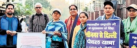 Woman walks 350 km to protest chit-fund scam
