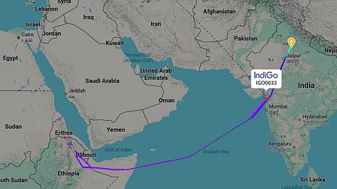 The Boeing 787 aircraft, operating as flight 6E 033, took off from Delhi at 12.30 a.m. on Monday