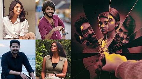 The cast of Oh Butterfly along with the poster