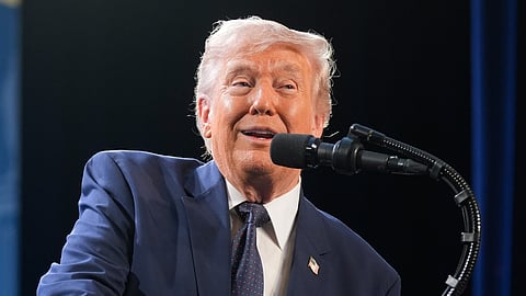 President Donald Trump speaks at the Republican Members Issues Conference, Monday, March 9, 2026, at Trump National Doral Miami in Doral, Florida.
