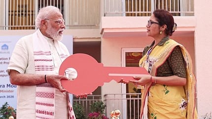 Prime Minister during a visit to GPRA Type-5 quarter in Sarojini Nagar.