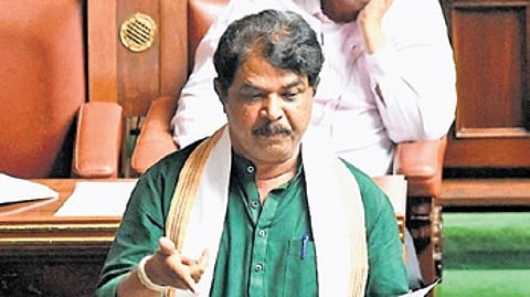 LoP R Ashoka speaks in the Assembly at Vidhana Soudha on Tuesday.