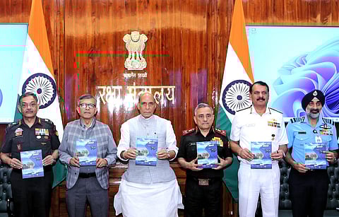 The document titled ‘Defence Forces Vision 2047: A Roadmap for a Future-Ready Indian Military’ was released Tuesday by Defence Minister Rajnath Singh.
