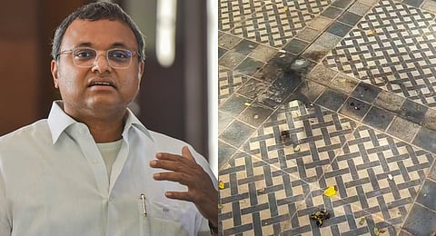 Petrol bomb hurled at Sivaganga MP Karthik P Chidambaram's office in Karaikudi.