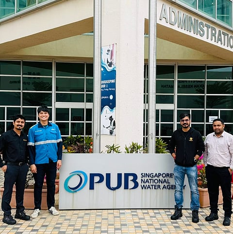 From Left to Right: Jaleesh P, Co-founder & CTO Genrobotics; A PUB
representative; Vimal Govind MK, Co-founder & CEO genrobotics; Mohammad Fazil,
Mechanical Design Engineer Genrobotics.