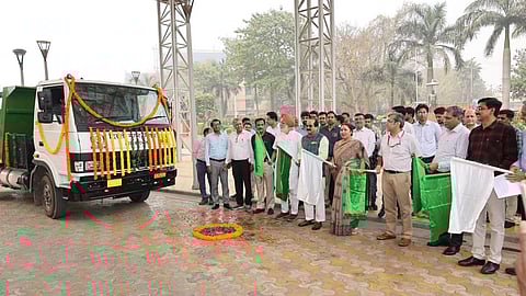 Delhi Mayor Sardar Raja Iqbal Singh flagged off 48 tipper trucks at MCD Headquarters on Tuesday.