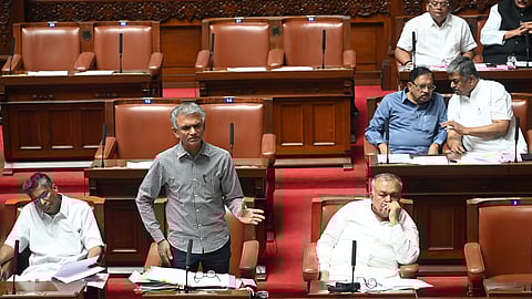 Revenue Minister Krishna Byre Gowda at Council session at Vidhan Soudha in Bengaluru on Wednesday