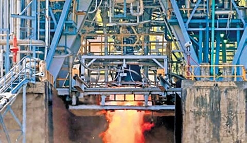 The CE20 cryogenic engines power the upper cryogenic stage of LVM3 launch vehicles.