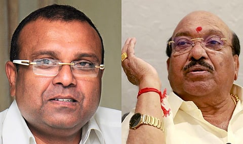 Thushar Vellappally (L) and Vellappally Nadesan.