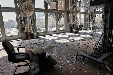 Damage caused by U.S. and Israeli strikes on Iran is seen at the Qajar-era Golestan Palace in Tehran