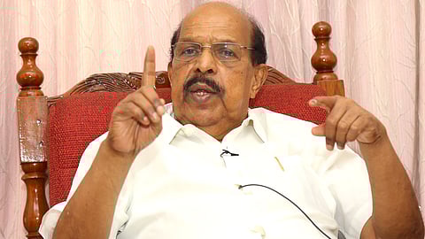 G Sudhakaran, the founding president of SFI in Kerala, interacting with The New Indian Express team as part of Express Dialogues series.