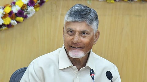 CM Nara Chandrababu Naidu during day two of the collectors conference at Secretariat in Velagapudi on Thursday.
