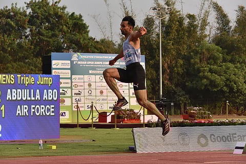 Abdulla Aboobacker in action on Saturday