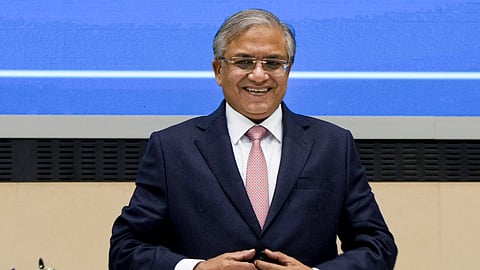 Chief Election Commissioner Gyanesh Kumar during a press conference to announce the Assembly election schedule for West Bengal, Tamil Nadu, Kerala, Assam and Puducherry, at Vigyan Bhawan in New Delhi, Sunday, March 15, 2026.