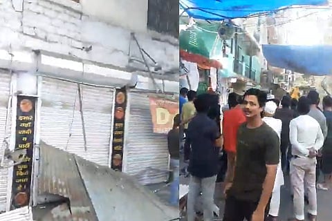 The drive targeted a row of eateries built outside the Uttam Nagar Police Station premises.