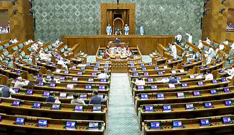 Proceedings in the Lok Sabha underway during the second part of the Budget session of Parliament, in New Delhi, Monday, March 16, 2026.