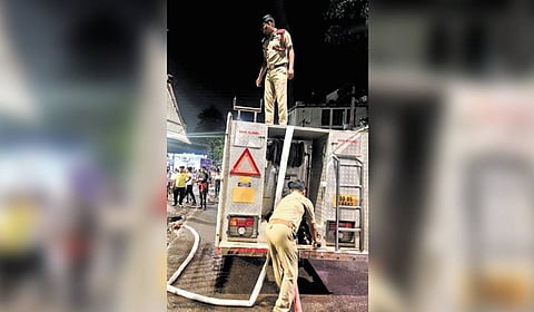 Three fire tenders and over 30 fire service personnel were immediately pressed into service.