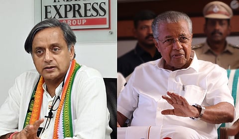 Congressman Shashi Tharoor and Kerala CM Pinarayi Vijayan.