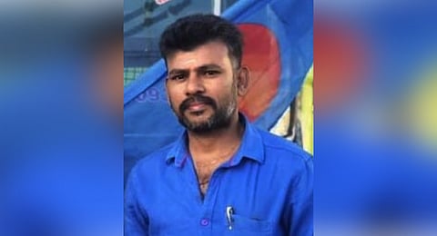 Sanitation worker, Manikandan (36) in Cumbum.