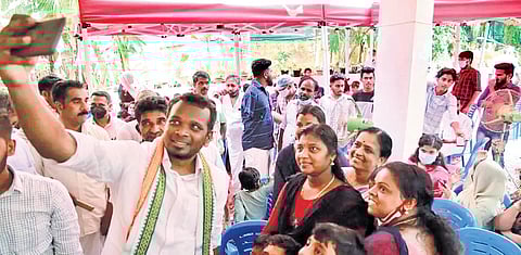 Firoz Kunnamparambil during the 2021 assembly election campaign.