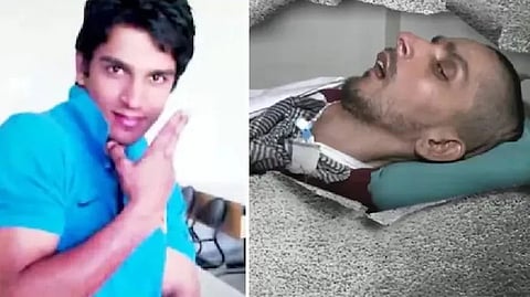 Harish, originally from Delhi fell from the fourth floor of his hostel. The accident left him paralysed and in a coma.