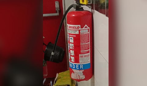 A fire extinguisher at SCB found with a lapsed refill date.