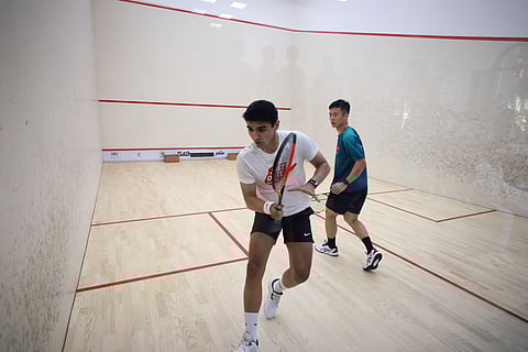 Abhay Singh during his match against Mathew Lai