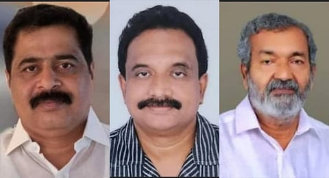 (From left to right): P K Anilkumar, P K Praveen and M K Bhaskaran.
