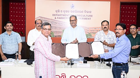 Deputy CM KV Singh Deo during signing of the MoA on Thursday.