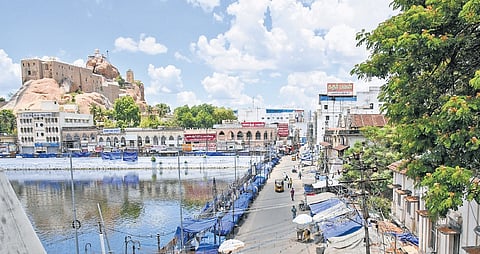 Historic Rock Fort on the banks of Cauvery in Tiruchy city