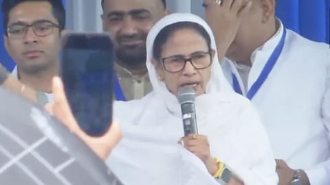 West Bengal Chief Minister Mamata Banerjee addressed a large gathering of devgotees at Red Road during Eid-ul-Fitr