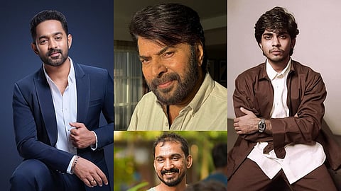 (L to R) Asif Ali, Mammootty, Naslen, (bottom) Khalid Rahman