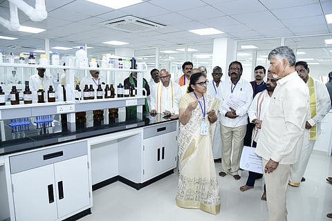 CM Nara Chandrababu Naidu inaugurates food analysis lab on Saturday.