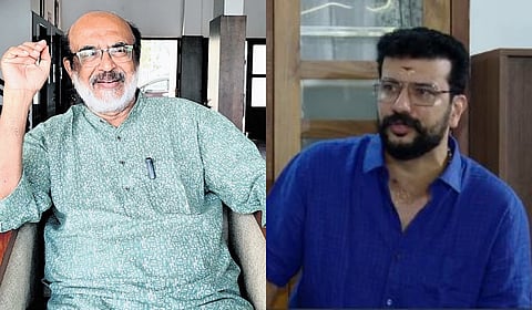 CPI(M) leader T M Thomas Isaac (L) on Monday apologised to Congress candidate Ramesh Pisharody for referring to the actor as a "joker" contesting from Palakkad.