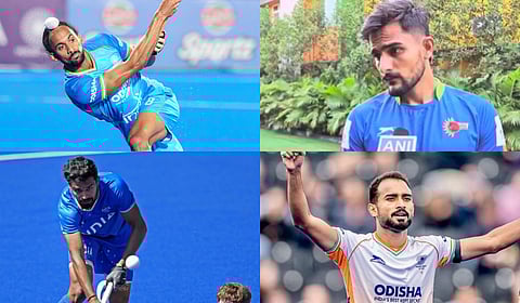 Clockwise from top left: Hardik Singh, Sanjay Kumar, Sukhjeet Singh & Abhishek