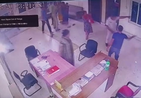 CCTV footage from the police station