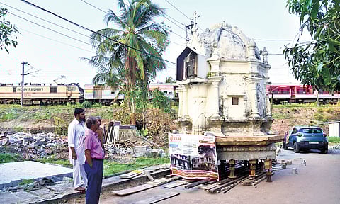 For the first time in India, a wayside cross is being relocated using the lifting and shifting method to 26 m away from the railway track. The 200-year-old cross belongs to St John’s Nepumsian Church at Konthuruthy in Thevara.