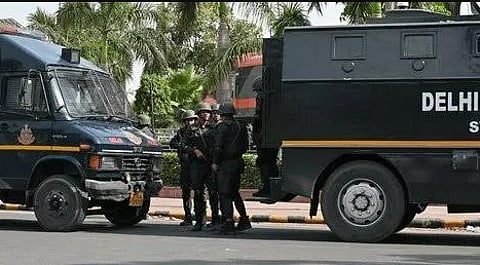 Police said they recovered a black spray paint bottle allegedly used for graffiti at three locations in Talwara, Hoshiarpur, Punjab, along with a mobile phone containing incriminating chats with Pakistan-based handlers