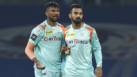 Krishnappa Gowtham with KL Rahul during his playing days with LSG