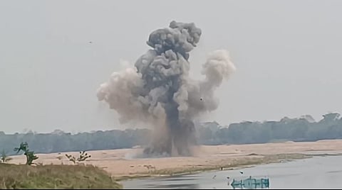 The bomb was defused in specialised pits to avoid damage to surrounding areas.