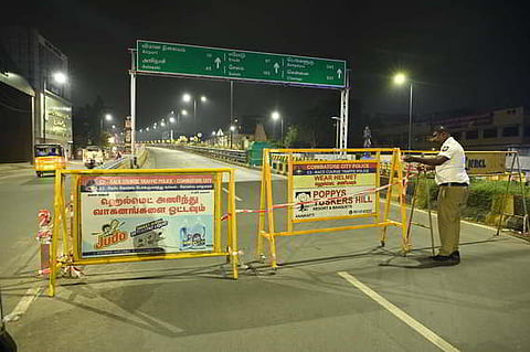 Coimbatore city police closed the GD naidu flyover during night hours in Coimbatore.