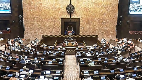 Proceedings underway in the Rajya Sabha during the second part of the Budget session of Parliament, in New Delhi, Wednesday, March 25, 2026.
