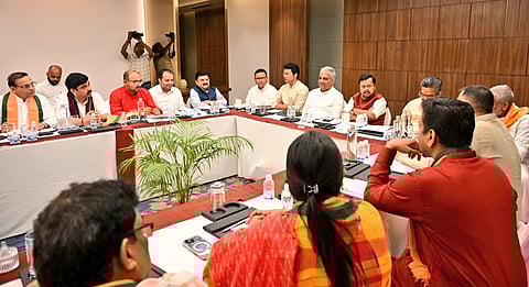 According to party leaders, Nabin held closed-door consultations with top state leaders and senior organisational office-bearers