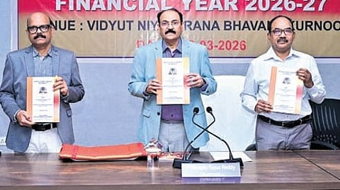 APERC Chairman P Venkata Ramana Reddy releases the Retail Supply Tariff Order for the financial year 2026-27 in Kurnool on Wednesday.