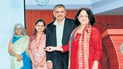 Philantrophist Rohini Nilekani and former NIMHANS director Dr Pratima Murthy at the launch of the database.