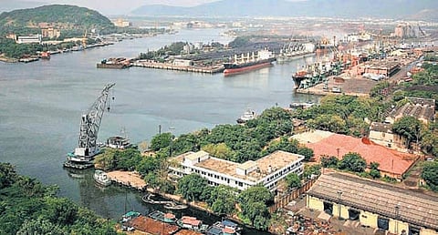 An aerial view of Visakhapatnam Port