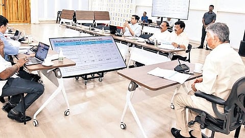 CM Nara Chandrababu Naidu holds a review meeting with Tourism Department officials on Wednesday.