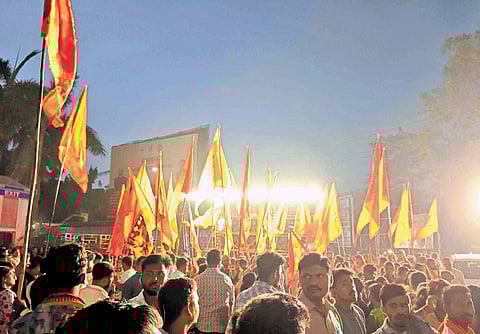 Hundreds of residents take part in the Ram Navami celebrations in Sambalpur