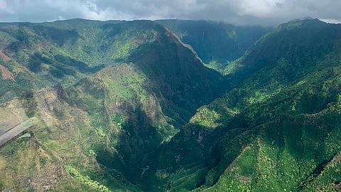 FILE - An area near the Na Pali Coast on the island of Kauai in Hawaii is seen from the air on Dec. 17, 2019.